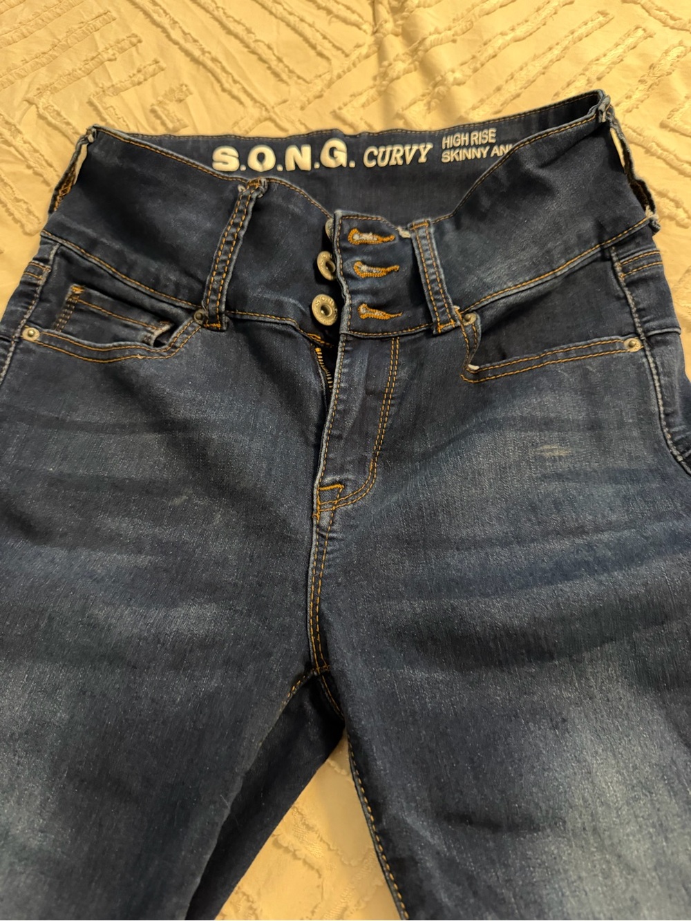S.O.N.G. Curvy High-Rise Skinny Jeans - Dark Blue
